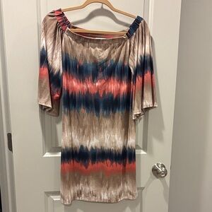 Veronica M Size Small Fun Multicolor Off-Shoulder Dress